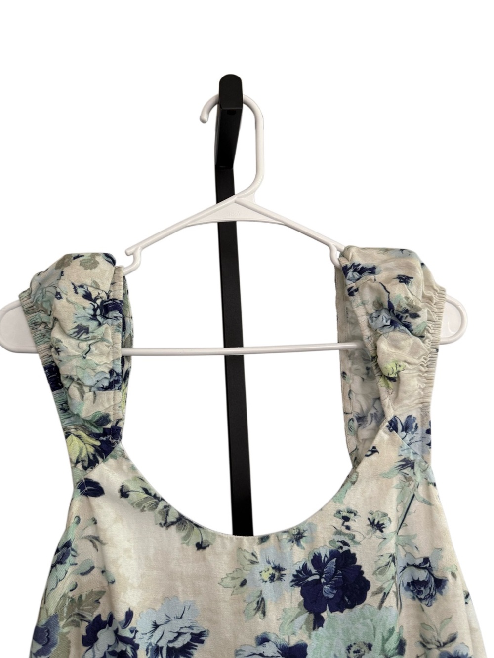 Free People Wildflower Printed Mini White Blue Babydoll Dress Boho Cottagecore - Picture 2 of 12